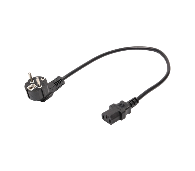 JT008/FY003+JT-ST3 16A 250V Dreipoliger 90-Grad-Winkelstecker nach europäischem Standard mit IEC-C13-Stecker