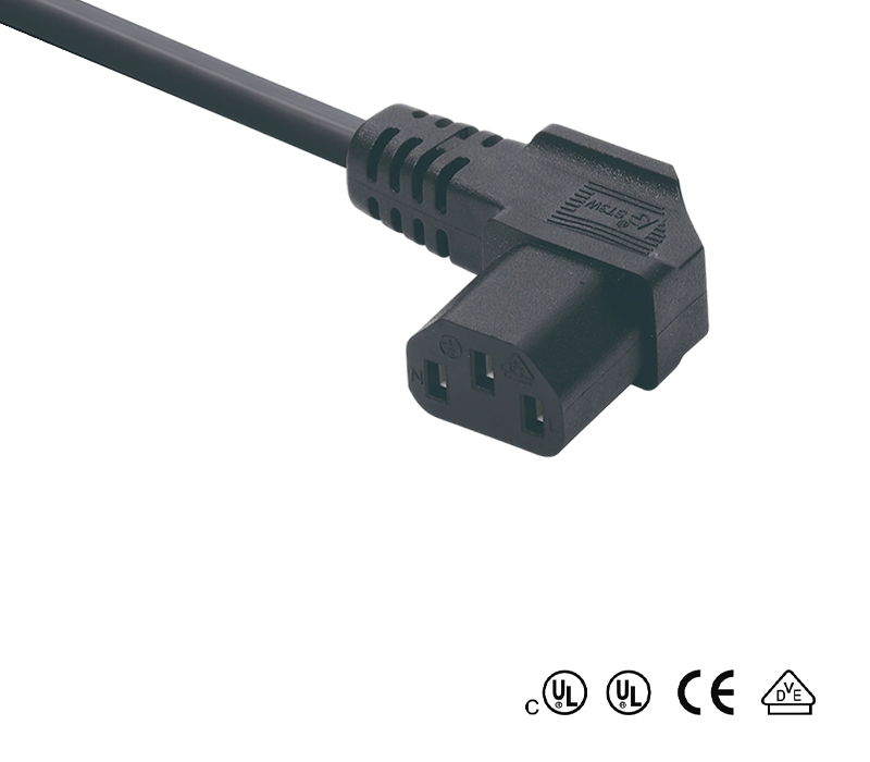 ST3W IEC-Stecker, 90 Grad abgewinkelte Buchse C13, entspricht den US-amerikanischen, chinesischen und deutschen Standards