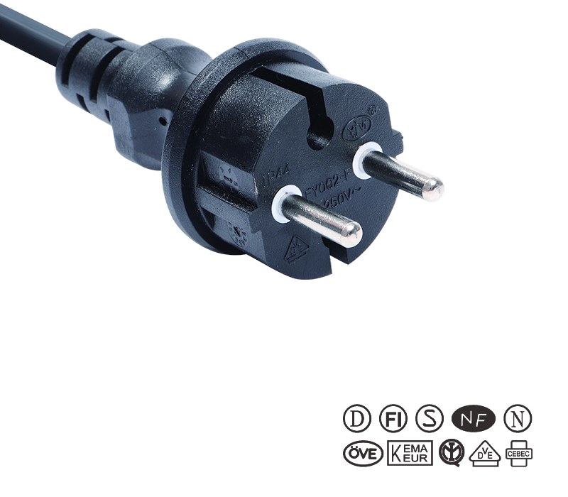 JT002-F/FY002-F 16A 250V Zweipoliger wasserdichter Stecker nach europäischem Standard