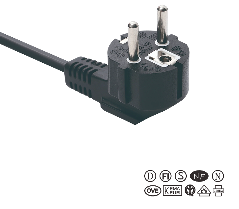 JT008/FY003 16A 250V Dreipoliger 90-Grad-Winkelstecker nach europäischem Standard