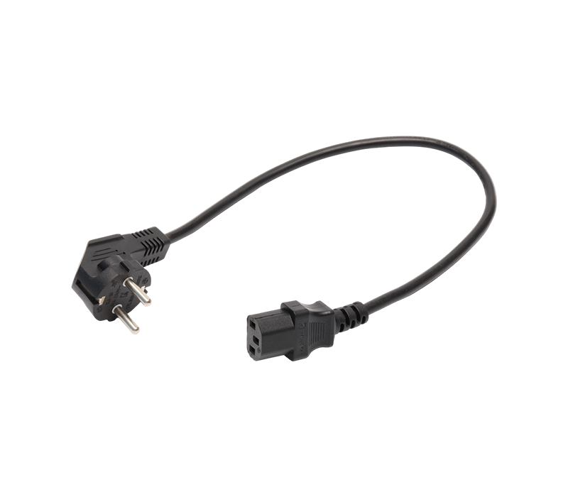 K3-15+JT-ST3 16A 250V dreipoliger koreanischer 90-Grad-Winkelstecker mit IEC-C13-Stecker
