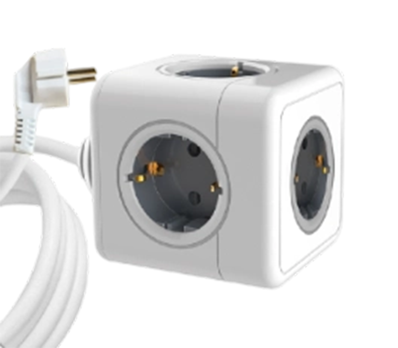 E03 Wired Cube Steckdosenleiste mit 5 Steckdosen im europäischen Stil