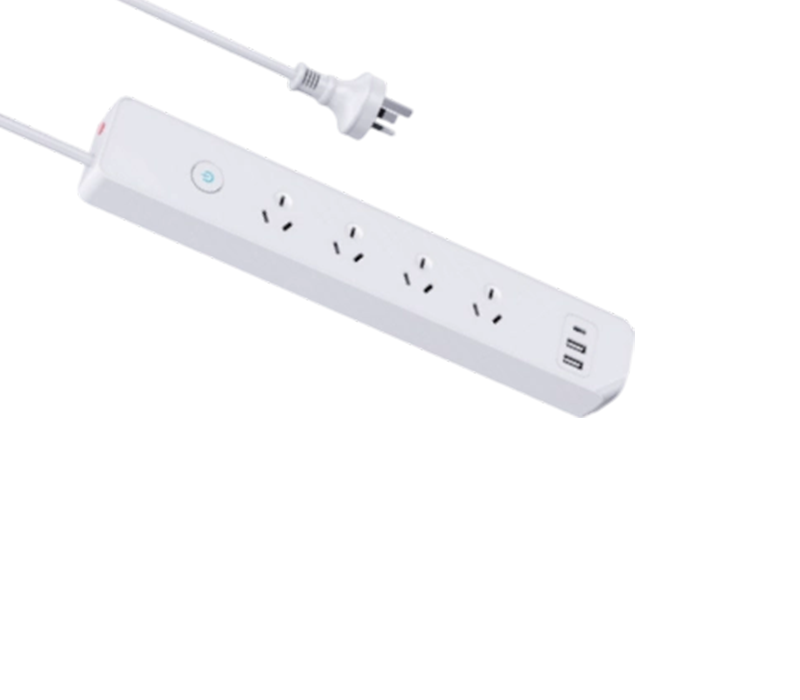AU05 Steckdosenleiste im australischen Stil mit 4 Steckdosen, 2 USB-A-Anschlüssen und 1 USB-C-Anschluss
